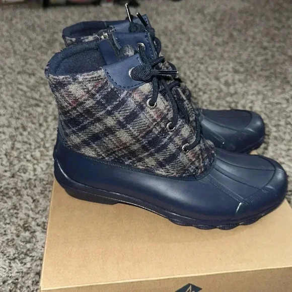 Sperry Syren Gulf Wool Navy Boots - Picture 1 of 6